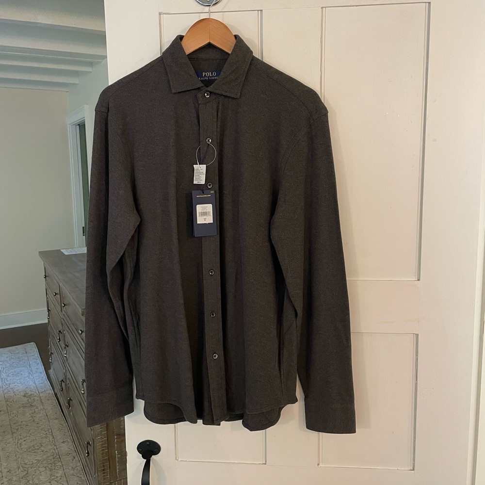 Men’s Ralph Lauren Grey Button Down, Sz M